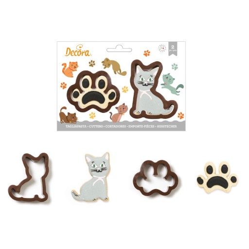 Vykrajovačky CAT a PAW 2 ks Decora