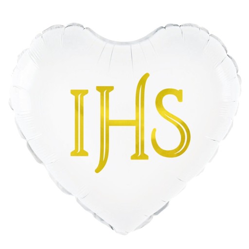 FÓLIOVÉ BALÓNOVÉ SRDCE IHS SVÄTÉ PRIJÍMANIE 45cm