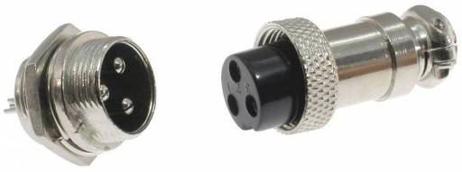 Zásuvka + zástrčka panelu, C091 (GX16), 4 pin