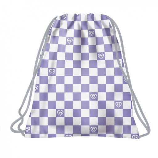 Záložná taška na topánky CHECKBOARD PURPLE na PE topánky do školy