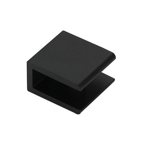 Držiak BRACKET, montáž na sklenenú policu, žabka, štvorcový, 28x28 mm, ČIERNA