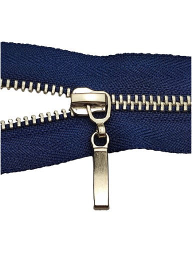 Kovový zips, nerozoberateľný #3, námornícka modrá, 10 cm