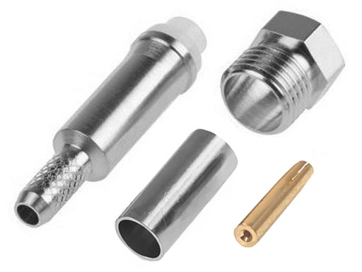 FME 50Ohm zásuvka krimpovaná pre kábel RG-174