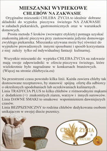 ZMES NA PEČENIE CHLEBA ŽIVOTA GRAHAM MAZOWIECKI 1,00 kg