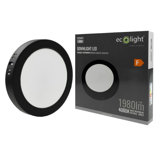 Prisadené stropné svietidlo Plafon LED okrúhle čierne 18W 22cm 4000K