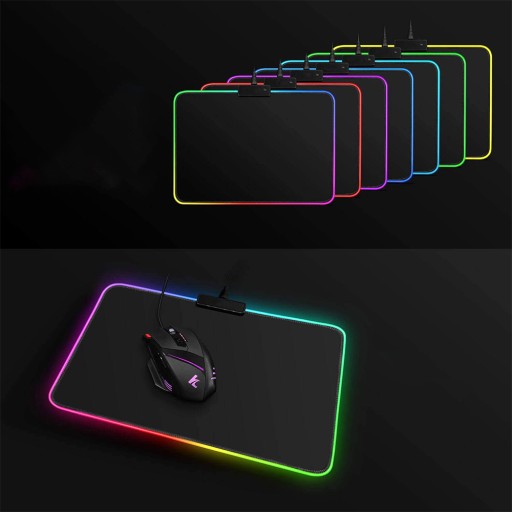 RGB SVETLENÁ HRANÁ PODLOŽKA PRE PODLOŽKU HERNÁ MYŠ 35x25
