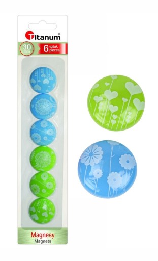 Magnety na dosky 30mm 6 ks kvety Titanum 249641