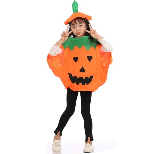 TEKVICOVÝ OUTFIT JEDNORÁZOVÝ HALLOWEEN TEKVICOVÝ KROJ VITAMÍNY JESEŇ + KLOBÚK