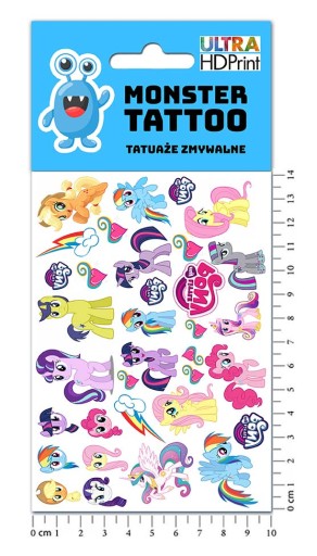 UMÝVAJÚCE DOČASNÉ TETOVANIE PRE DETI MY LITTLE PONY ORIGINÁLNE DIZAJNY