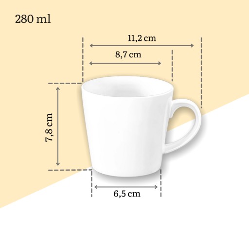 Hrnček na kávu a čaj 280 ml, BIELY PORCELÁN Wilmax