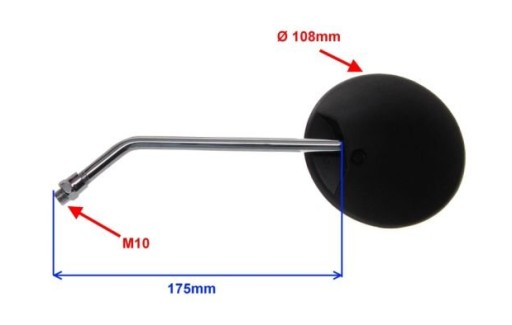 Univerzálne zrkadlá, závit M10, pravé, 2 ks. chopper