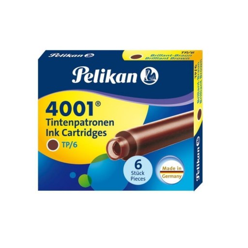 PELIKAN 4001 TP/6 krátke perá, HNEDÁ
