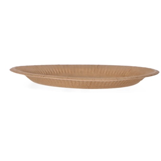 Jednorazové okrúhle kraft papierové taniere, ekologické, 18 cm, x100