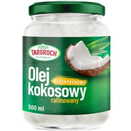 Zdravý rafinovaný kokosový olej na vyprážanie bez vône 500 ml TARGROCH