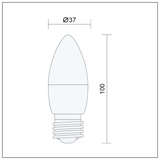 SMD E27 LED žiarovka 4W=35W C37 TEPLÁ SVIEČKA