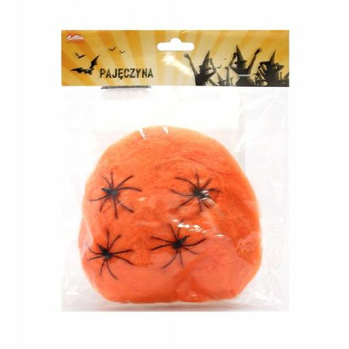 Oranžový ozdobný pavučinový halloweensky karneval