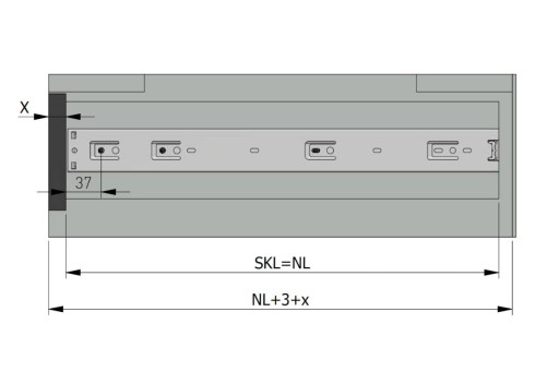 H45 GTV PRO guľové vedenie pre zásuvky 450 mm, plný výsuv, nosnosť 50 kg