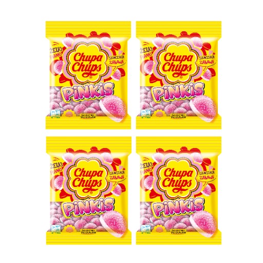 Chupa Chups Pinkis jahodové želé s penou 90g x4