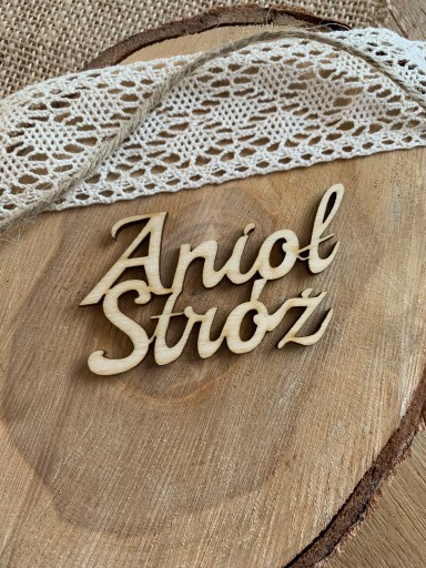 Anjel strážny, odpadové drevo, preglejka, dekor decoupage