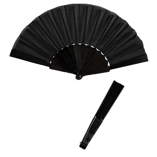 ŠPANIELSKY VENTILÁTOR ČIERNY SKLADACÍ VENTILÁTOR JAPONSKÉHO TANCE VEĽKÝ DARČEK FLAMENCO