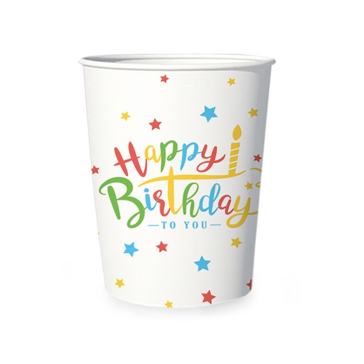 Narodeninové papierové poháreHappy Birthday 6 ks.