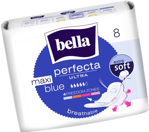 BELLA Hygienické vložky s krídelkami Perfecta Ultra Blue Maxi 8 kusov