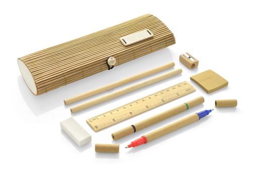 BAMBOO školský peračník so 4 ekoceruzkami