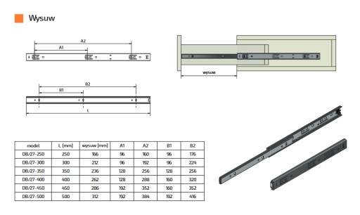 GUĽOVÝ VODIČ PRE ZÁSUVKY H-27 L-500 SET