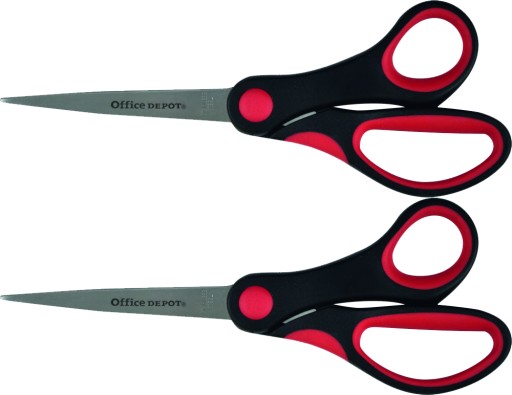 Kancelárske nožnice 21cm čierno-červené x2 set