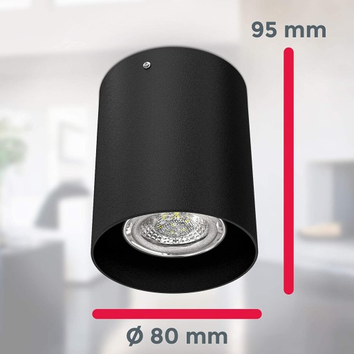 STROPNÉ SVIETIDLO - okrúhle - TRUBOVÉ - ČIERNA - PRE LED GU10 - OBÝVAČKA - KUCHYŇA