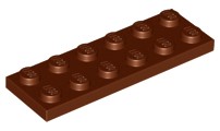 LEGO 3795 TANIER 2x6 hnedá NOVINKA == (15g) 8 ks.