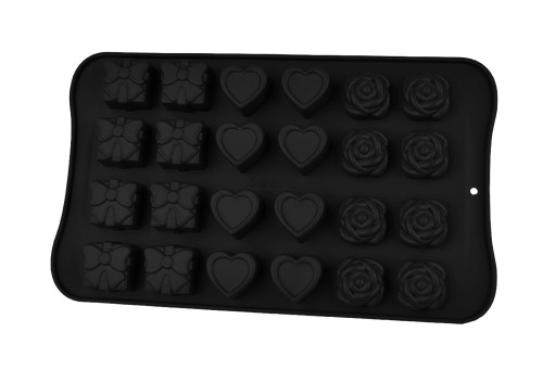 SILIKÓNOVÁ FORMA NA ČOKOLÁDY, PRALINE ĽAD, 3 V 1, 24 KOCIEK