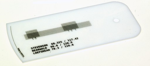 Šablóna na kalibráciu dotykového pera gramofónu SBL