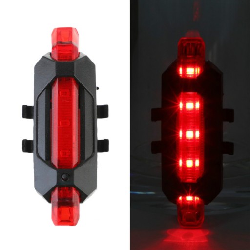 LED ZADNÁ BICYKLE LAMPA USB OSVETLENIE NA BICYKEL