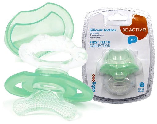 Babyono First Teeth Teether Silikón na chladenie