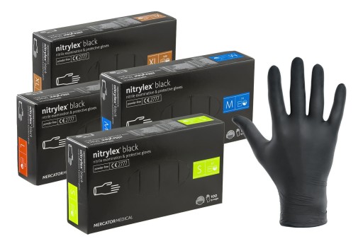 MERC BLACK nitrilové rukavice čierne r.L