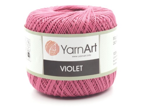 Violet YarnArt šnúra, mercerizovaná bavlna, farba 0075 ružová