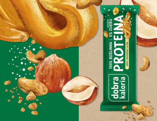 Protein Bar Nut Cream Bez pridaného cukru 24% Proteín Dobrá kalória