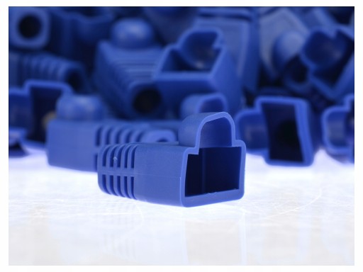 NEKU Gumový kryt na zástrčku RJ45, modrý, 10 ks