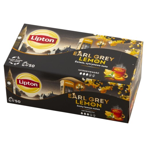 Lipton EARL GREY LEMON čierny expresný čaj 50 sáčkov 100g