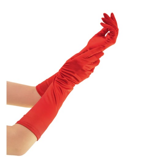 RED Rukavice Dlhý večer Elegantný retro karnevalový prevlek