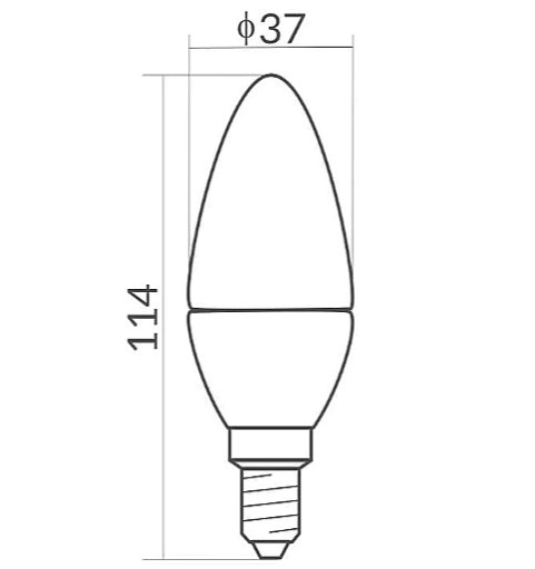 LED žiarovka na sviečku, závit E14, 7W, 6500K, stud