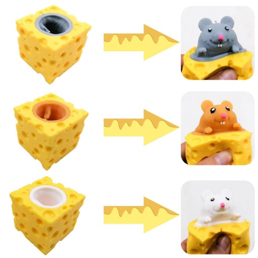 Gniotek myš v syre senzorická antistresová Squishy pop-up CHEESE