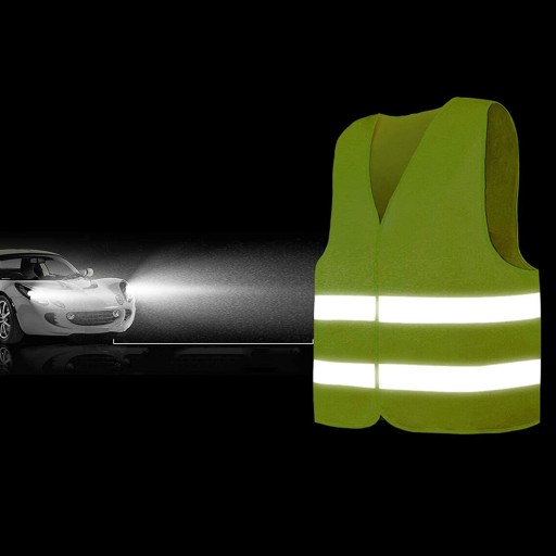 REFLEXNÁ CESTNÁ VESTA, ŽLTÁ, UPOZORNENIE, PRE AUTOMOBILOVÉ AUTÁ SO SUCHÝM zipsom