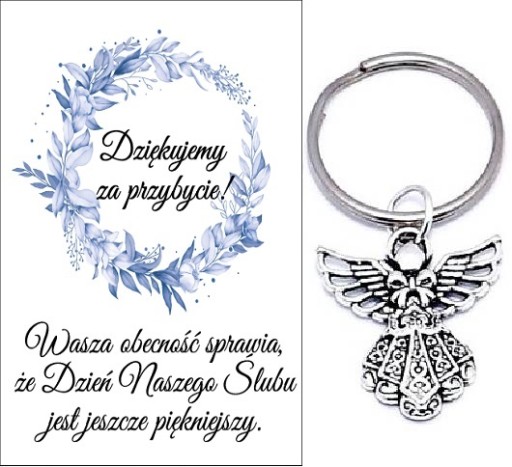 ĎAKUJEME HOSTOM DARČEK SVADOBNÝ ANJEL KĽÚČOVKA SPOMIENKY