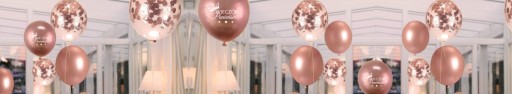 SADA BALÓNOV RUŽOVÉ ZLATÉ KONFETY BAKALÁRSKY VEČIER OZDOBY BALÓN 16 KS