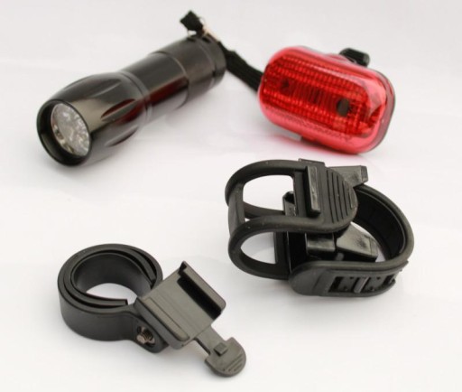 SVETLÁ NA BICYKEL - PREDNÉ S.BIELY 9 LED + ZADNÉ 3 LED