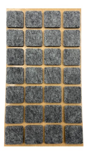Samolepiace plstené podložky pod štvorcový nábytok – ŠEDÁ 20x20mm