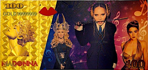 MADONNA Jedinečná ZLATÁ BANKOVKA Zberateľský DARČEK PRE FANOUŠKA