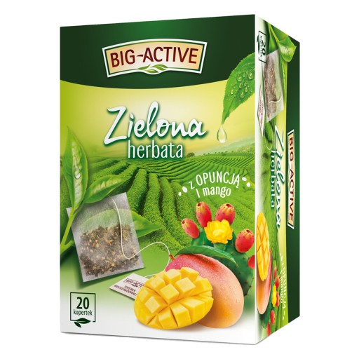 VEĽKÝ AKTÍVNY ZELENÝ ČAJ S PRICKIOU A MANGOM 20 OBÁLOK
